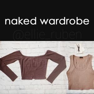 naked wardrobe 2 piece bundle - taupe & chocolate brown (M ×2)
